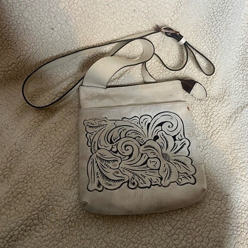 Patricia Nash Shoulder Bag Crossbody Purse White Leather - Picture 1 of 6