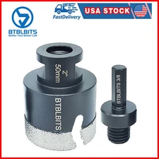 Dry Diamond Core Drill Bit 2" (50mm) Tile Hole Saw Set Granite Marble Ceramic