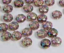 100Pcs Faceted Black AB Transparent Acrylic European Large Hole Beads 8 14mm