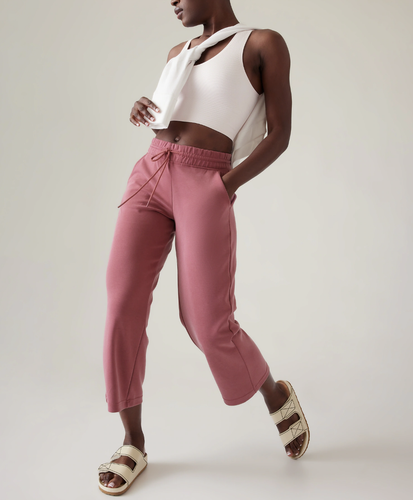 Athleta Women's Berry Rose Seasoft Straight Cropped Pant Sz S - Picture 2 of 6