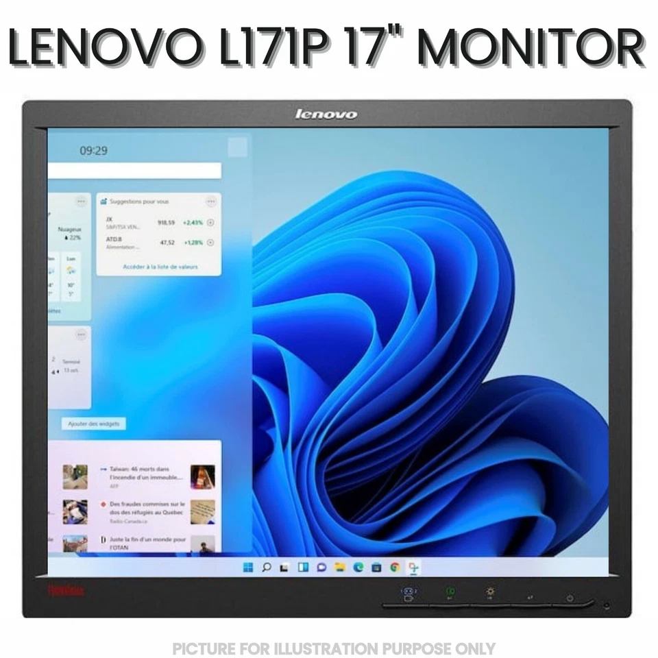 Lenovo L171P 17" LCD Monitor DVI-D VGA With & Without Stand - Image 2 of 4