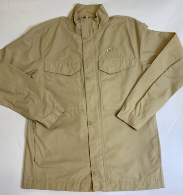 Nike M65 Field Jacket Men Medium Cotton Nylon Zip-up Snap Storm Flap. 289