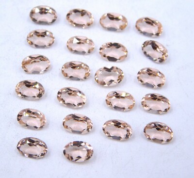 Lab Created Morganite Oval Cut Loose Gemstone 5x7 MM For Jewelry Making P-2591