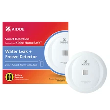 KIDDE Smart Detection Water Leak + Freeze Detector 60WLDR-W Battery Operated