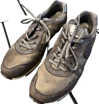 ECCO Metallic Comfort Sneakers CS 14, Sz 8-8.5 Women Shoes Laces Neutral 39 Euro