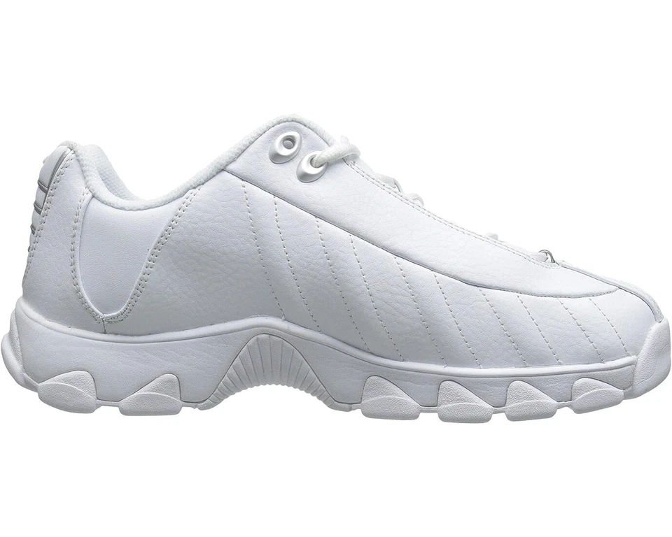 Hombres K-Swiss ST329 CMF Zapatos de Cuero 03426-130 Blanco Azul Marino Rojo 100% Original Nuevo Foto 3 de 4