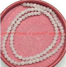 4/6/8/10/12/14mm Natural White Jade Round Gemstone Loose Beads 15" Strand