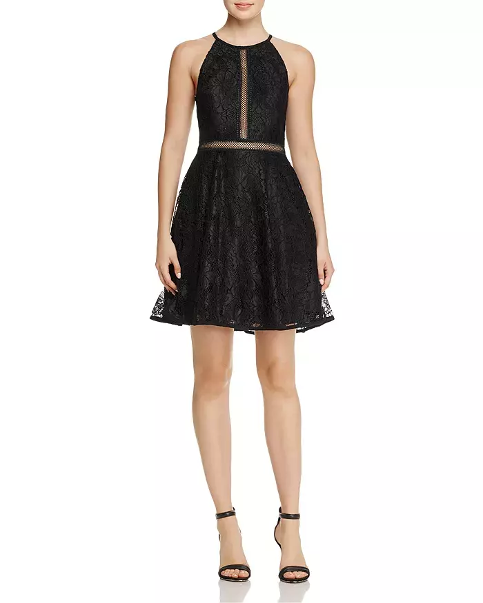 Aqua black lace dress sales