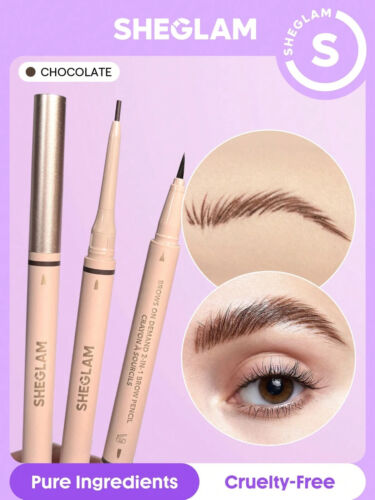 SHEGLAM 2 in 1 Matita Sopracciglia Impermeabile Taupe Antimacchia Lunga Durata - Foto 15 di 19