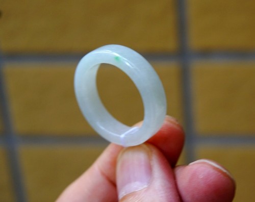 20.3mm US 10 1/2 Certified Grade A Natural Icy Fei cui Jade jadeite Ring 1852 - Picture 6 of 11