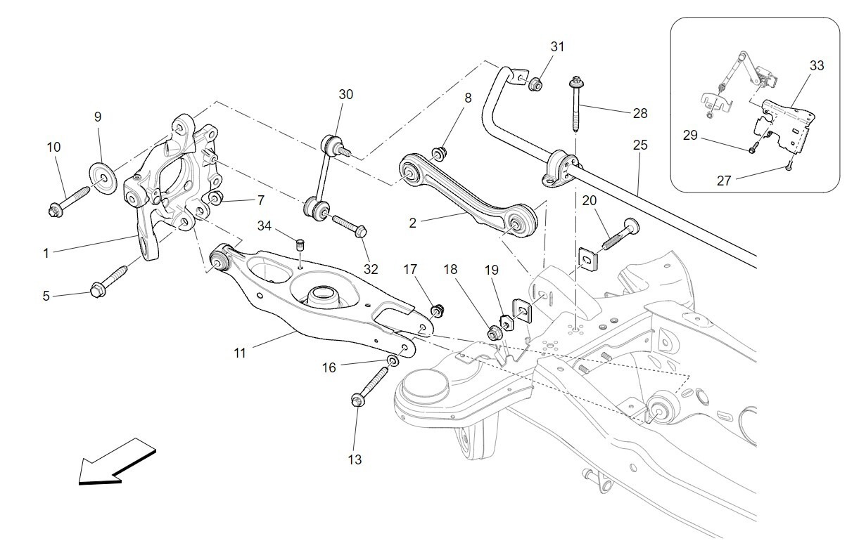 2pcs Rear Lower Control Arm fit Maserati Ghibli Quattroporte (2014+) 670036580