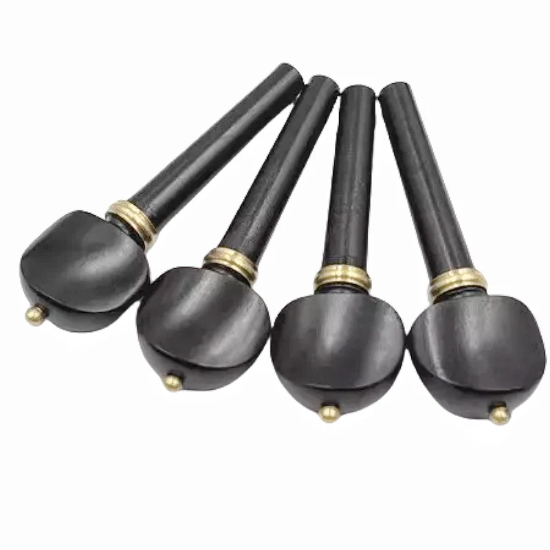 4x Picchetti per Violino 4/4, Legno di Ebano con Collare in Rame Picchetto Accordatura Corda per Violino - Immagine 2 di 4