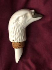 Vintage Eagle Head Porcelain Bottle Stopper And Pourer