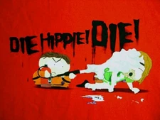 Licensed South Park T-Shirt Cartman "Die Hippie Die" (2006) Size S, New
