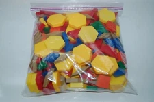 ETA Cuisenaire Pattern Blocks, Set/250 Plastic 6 Color Teaching Manipulative..