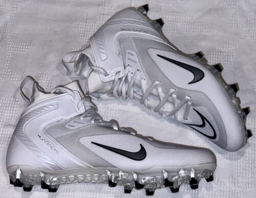 NIKE Alpha Huarache 8 Elite Molded White Black Silver Lacrosse Cleats Mens Sz 11 - Picture 3 of 8