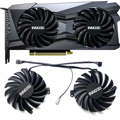 MARKENLOS Lüfter für INNO3D RTX3060ti 3080 TWIN X2 OC Schwarz Gold Extreme Grafikkarte