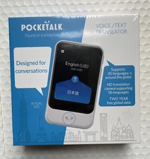 Pocketalk S Voice/Text Translater w/ HD Translation Camera PTSGW-US White NEW
