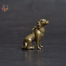 Chinese Old Collectibles pure brass Luck Zodiac dog statue pendant