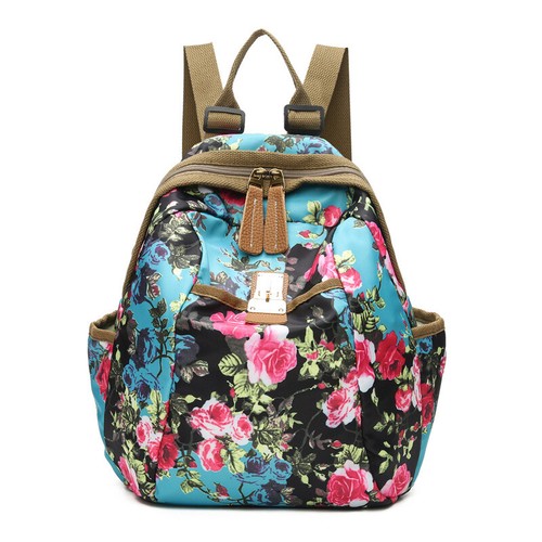 Oxford Cloth Bag Floral Printed Shoulder Bag Women's Backpack Student Backpack - Picture 4 of 38