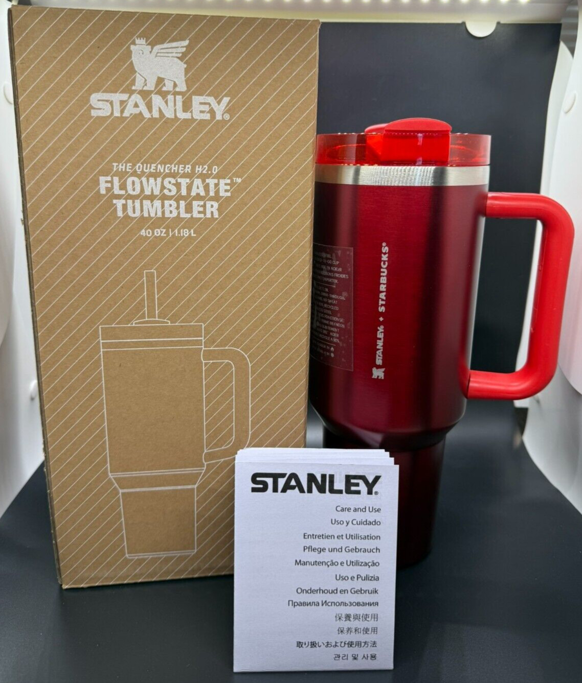 STARBUCKS x STANLEY RED - QUENCHER H2.O FLOWSTATE TUMBLER 40 OZ LIMITED ...