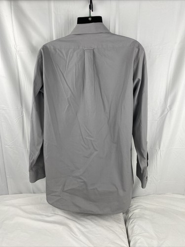 Izod Size 16 1/2 33/35 Men Casual Button Up Long Sleeve Shirt Gray - Picture 2 of 4