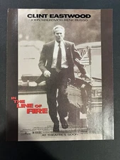 Vtg 1990s In the Line of Fire Move Ad, Clint Eastwood, Malkovich, Russo