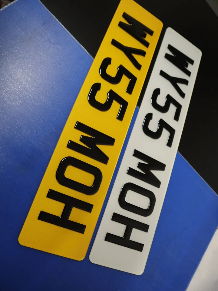 ПАРА ПЕРВОКЛАССНЫХ 3D ГЕЛЕВЫХ легальных регистрационных номерных знаков для автомобилей MOT/ROAD 4D с подъемом - Изображение 3 из 4