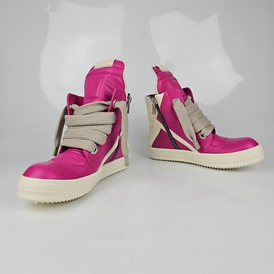 Rick Owens Geobasket Jumbo Laces Hot Pink Sneakers New Size 41 | eBay