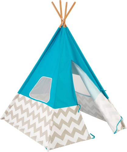 KidKraft Deluxe Play Teepee Tent in Turquoise and Grey - 48" x 48" x 64" - Picture 3 of 3