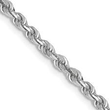 18" 14K White Gold 3.0mm Diamond-cut Quadruple Rope Chain Necklace