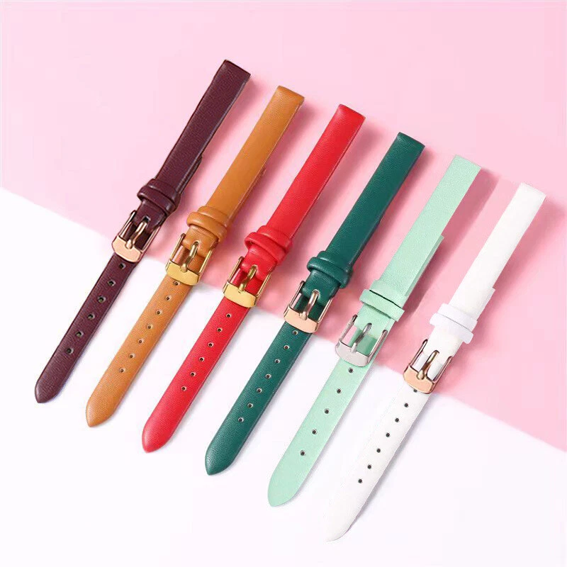Quality Double Sided Cowhide Genuine Leather Watch Band Strap 8 10 12 14 16mm - Image 4 of 4