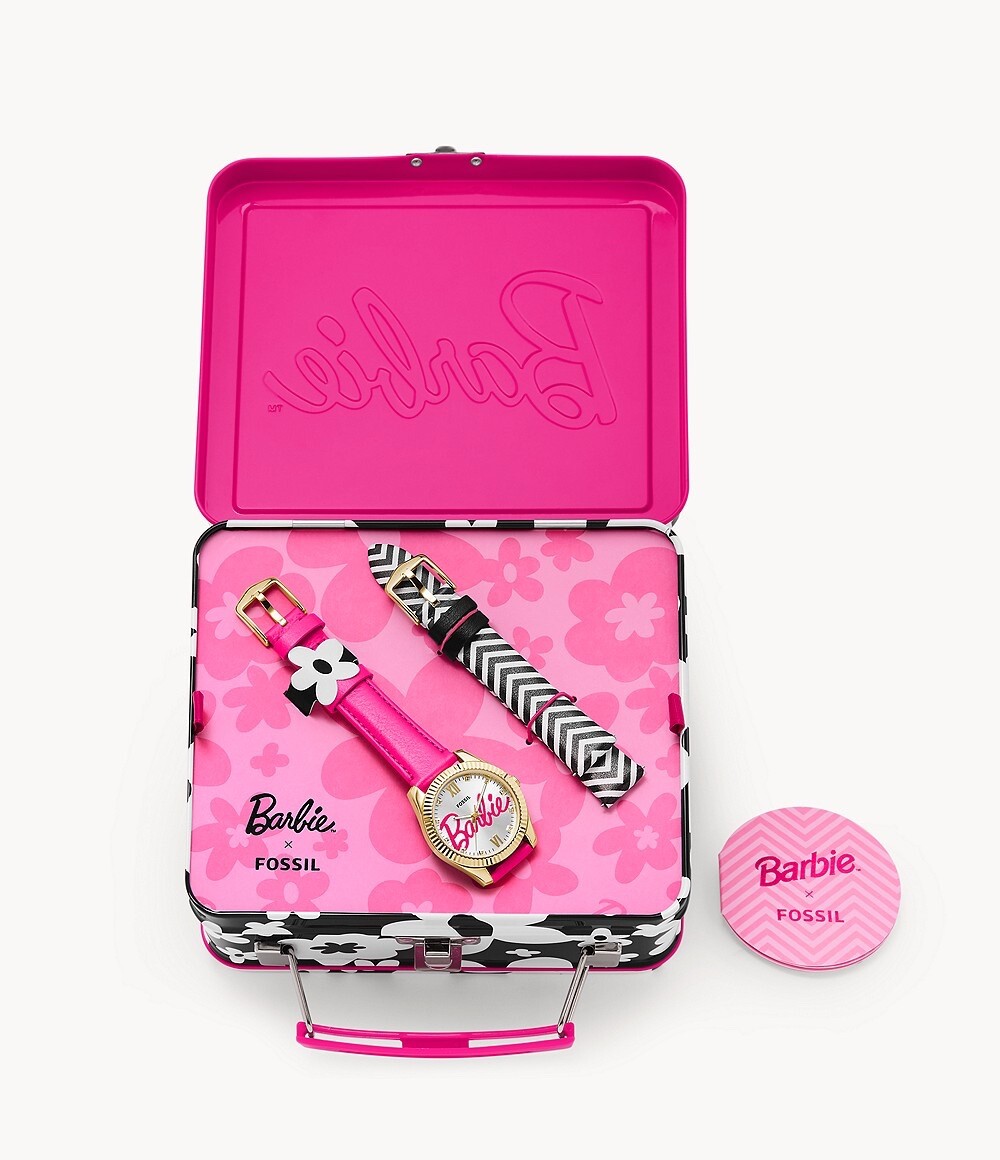 Barbie™ x Fossil Limited Edition Three-Hand Pink Leather Watch | eBay