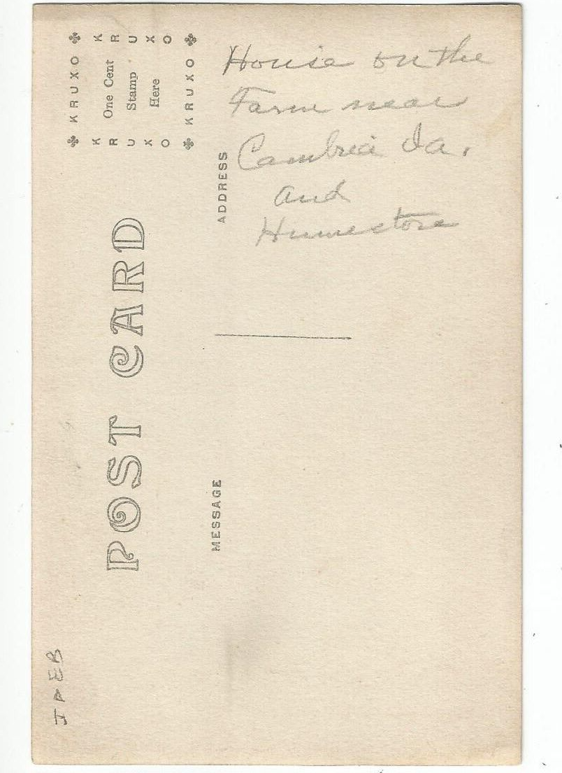 Cambria, IA Humeston, Iowa, Corydon 1910 RPPC Postcard, Brown Farm