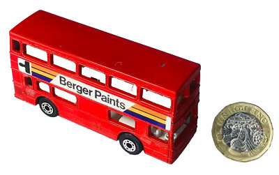 Spielzeugauto Matchbox rot London Bus Berger Farben Vintage ncb