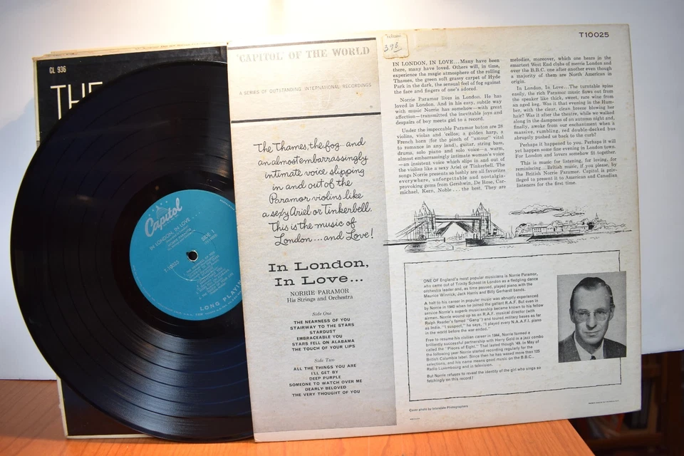 Norrie Paramor In London In Love LP Capitol T-10025 Mono - Image 2 of 2