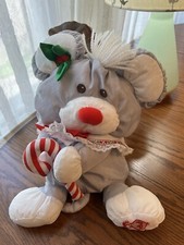 vtg fisher price Puffalumps 1987 christmas mouse plush 12  