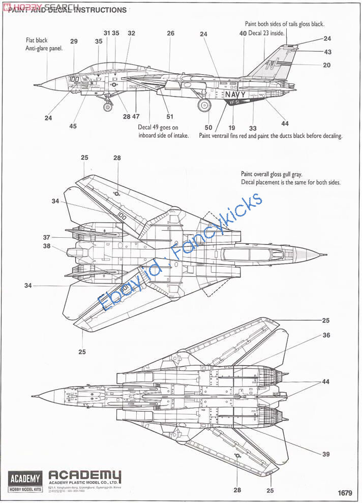Academy AC12471 1/72 F14A PLASTIC MODEL kit eBay