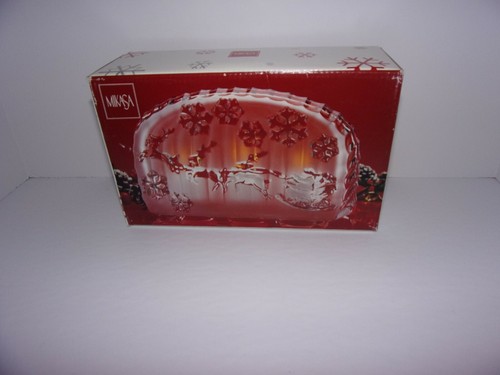 Mikasa Frosted Glass Santa's Folly 3 Votive Holder, Reindeer & Sleigh / New - Bild 1 von 5