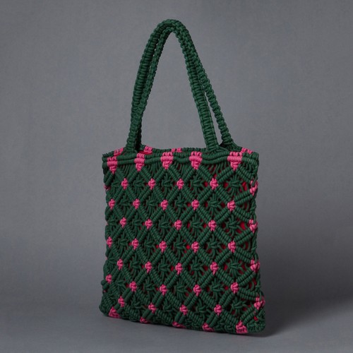 Macrame Bag With Natural Cording Boho Women Bags Green Side Bag Handmade Bags - Picture 4 of 4