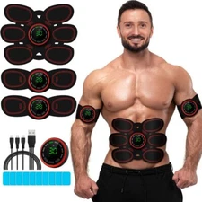 Abs Stimulator Muscle Toner Ab Machine Trainer USB Rechargeable Gear for Abdo...