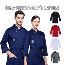 Unisex Chef Jacket Coat Uniform Kitchen Long/Short Sleeve Restaurant Cooking Top