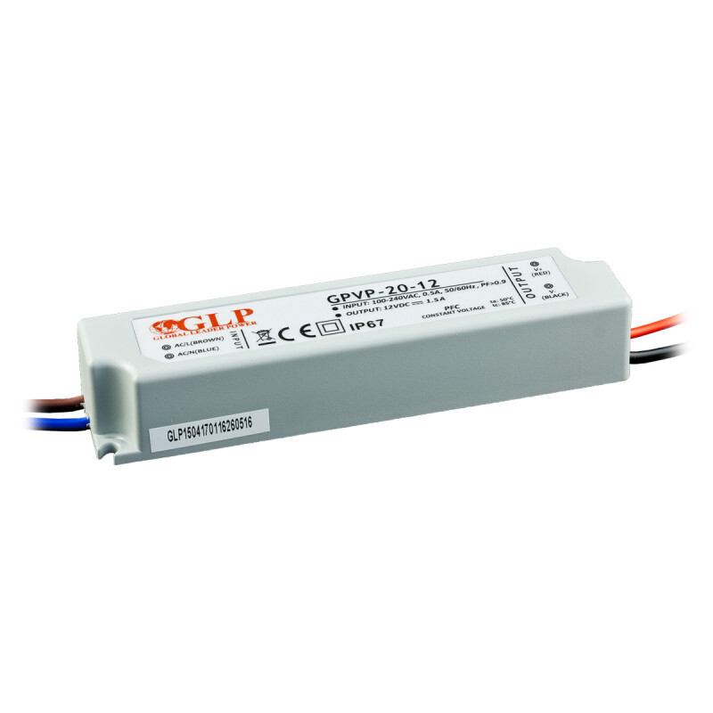 Fuente de alimentación LED conmutada de salida única 18W 24Vdc función PFC activa