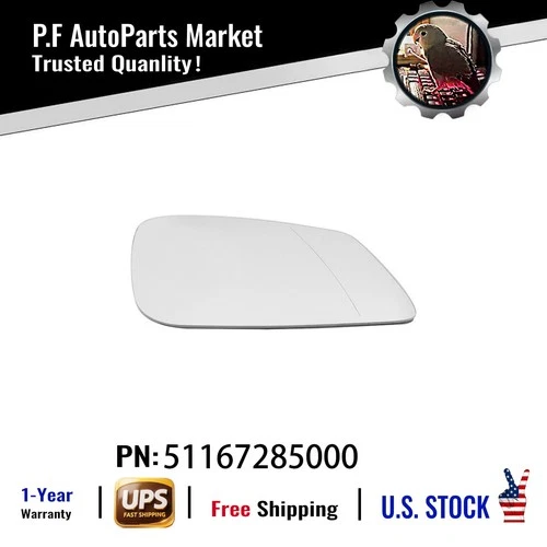 Fits BMW 320i 340i With Backing Plate Passenger Side RH Mirror Glass Heated