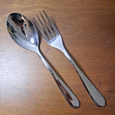 1 x Alessi Nuovo Milano 2 Piece Cutlery Serving Set Fork & Spoon Ettore Sottsass