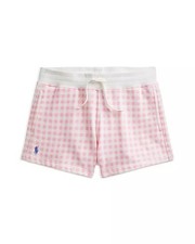 Polo Ralph Lauren Big Girls Gingham Fleece Shorts Sz XL 16 