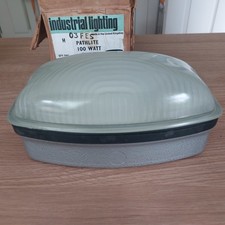 Industrial Bulkhead Light Wall Ceiling Retro Old Marine Aluminium Oval Vintage