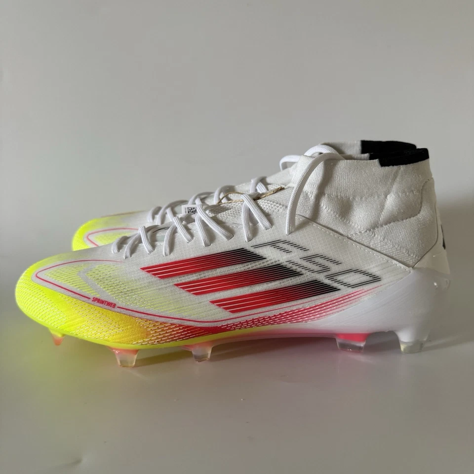 adidas Womens 10/ Mens 9 F50 Elite Mid FG Soccer Cleats White IE1457 NEW - Image 3 of 4