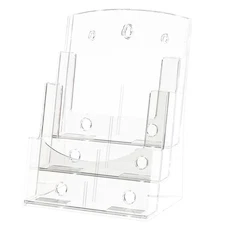 Acrylic Brochure Holder 8.5 x 11 inches, 3 Tier Clear Plastic Flyer Holder Di...