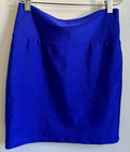 Women’s Festival Rave Neon Blue High Waisted Fitted Pull On Mini Skirt Size M — photo 1